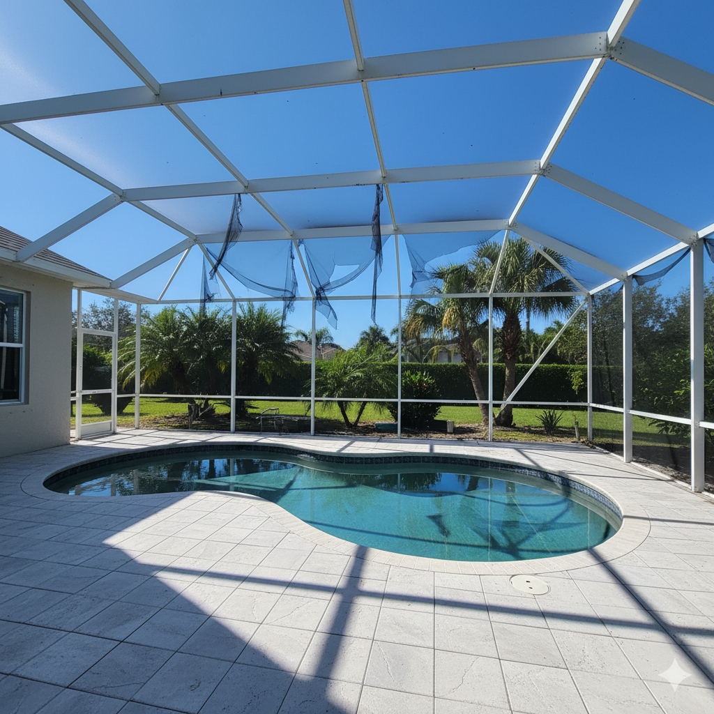 Partial screen repair in Tampa Bay, FL