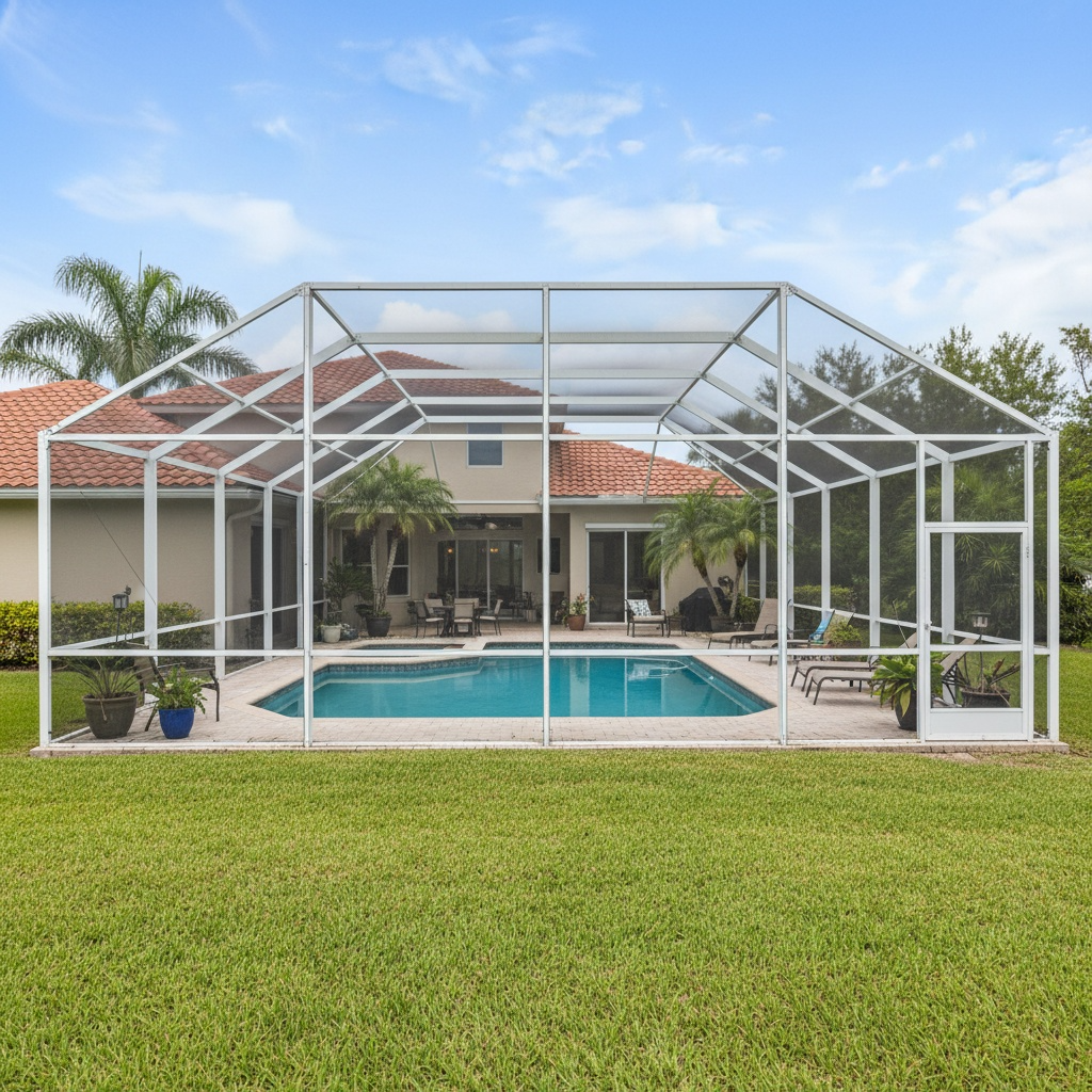 Pool cage rescreening in Tampa, FL