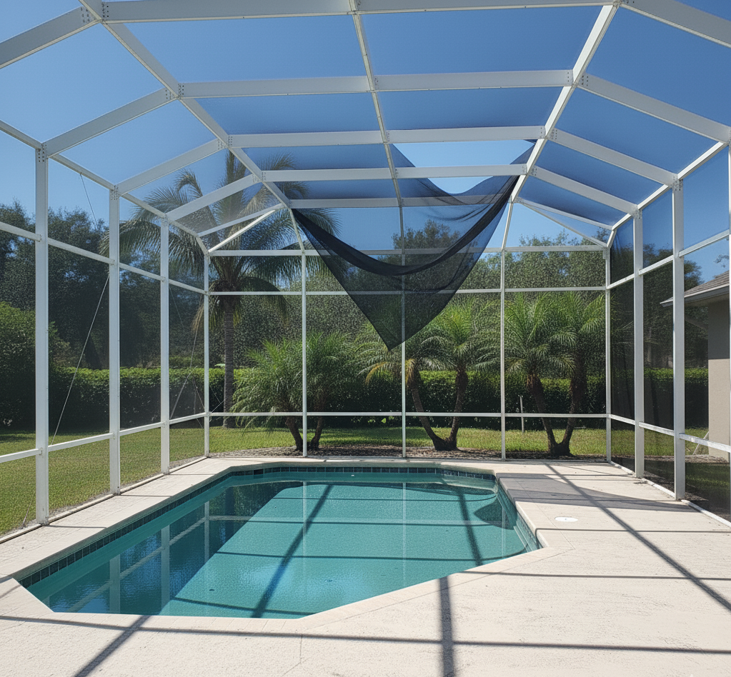 Pool cage rescreening in Bradenton, FL